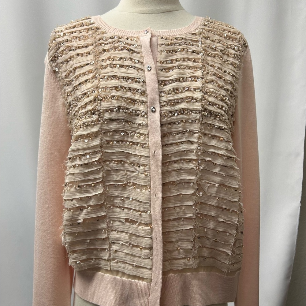 Elegant Pink Beaded Women's Sweater